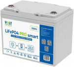 Akupank LiFePO4 Volt Polska PRO SMART 12,8V 100 Ah (150A) BMS BLUETOOTH + K&Uuml;TTEPADI | 6AKLI10S12 | 5904100453443