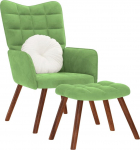 vidaXL Tugitool jalatoega, light green, sametkattega | 4016824 | 8721158362490