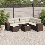 vidaXL 8-osaline aiam&ouml;&ouml;bli komplekt patjadega Brown | 3222912 | 8721012952645