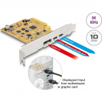 Kontroller Delock DeLOCK PCIe x4 kaart 1x v&auml;lise USB-C 10 Gbit/s B. + 1x v&auml;lise USB-C DP Alt Mode, USB kontroller | 90161 | 4043619901616