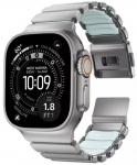 Nomad Stratos b&auml;nd Titanium Icy Blue Glow FKM AW 45/46/49mm | NM009902858 | 855848009902