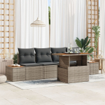 vidaXL Zestaw sofy ogrodowej 5-częściowy Gray Rattan Sofa ogrodowa | 3350021 | 8721158231352