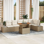 vidaXL 7-osaline aiam&ouml;&ouml;bli komplekt koos patjadega Beige rattan Akaatsia | 3349973 | 8721158230874