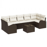 vidaXL 8-osaline aiam&ouml;&ouml;bli komplekt patjadega Brown pol&uuml;rotangist diivanid | 3345958 | 8721158955449