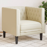 vidaXL vidaXL Fotel Chesterfield, kremowy, tapicerowany sztuczną sk&oacute;rą | 372653 | 8721012400399