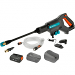 Gardena Akku-Mitteldruckreiniger AquaClean 24/18V P4A Set (Gray/t&uuml;rkis, Li-Ion Akku 2,5Ah P4A, Ready-To-Use, POWER FOR ALL ALLIANCE) | 14800-20 | 4078500053471