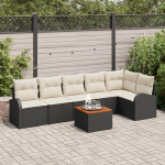 vidaXL Aiam&ouml;&ouml;bli komplekt patjadega Black pol&uuml;rattan Akaatsia | 3347586 | 8721158977007