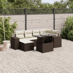 vidaXL 7-osaline aiam&ouml;&ouml;bli komplekt patjadega, Brown | 3269313 | 8721102424465