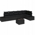 vidaXL 7-osaline aiam&ouml;&ouml;bli komplekt pol&uuml;rotangist koos patjadega beige | 3355762 | 8721288360335