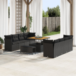 Aiatoolide komplekt vidaXL 11-osaline koos patjadega must pol&uuml;rotang akaatsia | 3361464 | 8721288415837