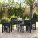 vidaXL Zestaw do jadalni w ogrodzie 5 pcs Black polirattan Lumarko | 3380773 VidaXL | 8721288656933