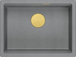 Zlewozmywak GraniteQ LOGAN 100 GraniteQ zlewozmywak silver stone 59,5x45,1x21,5 cm 1-komorowy podwieszany z syfonem manualnym złoty | HQJ6045U5_PVDG1_U-QDR | 5905505500701