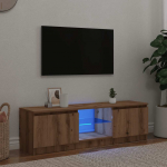 vidaXL Szafka pod TV z oświetleniem LED, dąb artisan, 140x40x35,5 cm | 856350 | 8721158437877