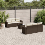 vidaXL 7-osaline aiam&ouml;&ouml;bli komplekt patjadega, Brown | 3218703 | 8721012973046