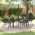 vidaXL 5-osaline aiam&ouml;&ouml;bli komplekt must rattan pol&uuml;rotang koos patjadega | 3380857 | 8721288657770