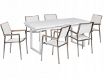 Āra mēbeļu komplekts 6 personām Beliani VALCANETTO/GROSSETO metāls White | 524907 Bel | 4255664886088