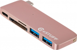 USB-jaotur eStuff 1x SD 1x microSD + 3x USB-A (ES84121-ROSE) | ES84121-ROSE | 5712505825594