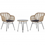 Beliani Zestaw mebli balkonowych z technorattanu naturaly TROPEA II | 294756 Bel | 4251682268769