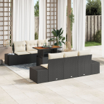 vidaXL 7-osaline aiam&ouml;&ouml;bli komplekt Beige ja Black Rotang ja pol&uuml;ester | 3349907 | 8721158230218