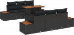 vidaXL 7-osaline aiam&ouml;&ouml;bli komplekt padjadega Black pol&uuml;rotang Akaatsia | 3350030 | 8721158231444