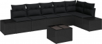 vidaXL 7-osaline aiam&ouml;&ouml;bli komplekt koos patjadega Beige pol&uuml;rotangist diivanikomplekt | 3347093 | 8721158966797