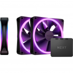 NZXT F120 RGB DUO Triple 120x120x25 (Black, 3er Pack, inkl. RGB-Controller, 120 mm) | RF-D12TF-B1 | 5056547200897