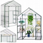 Mini aedterrassikasvuhoone 4 metallriiuliga PVC-kilega 195 x 143 x 73cm | 5905991073840 | 5905991073840