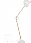 Lampa podłogowa Beliani Lampa podłogowa regulowana drewniana biała HETTON | 86077 | 4260586357707