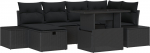 vidaXL 7-osaline aiam&ouml;&ouml;bli komplekt pol&uuml;rotangist koos patjadega Black | 3359880 | 8721288400833