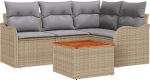 vidaXL 5-osaline aiam&ouml;&ouml;bli komplekt patjadega Beige pol&uuml;rotang Akaatsia | 3347448 | 8721158975621