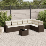 vidaXL 8-osaline aiam&ouml;&ouml;bli komplekt patjadega Brown | 3251400 | 8721102303753