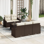 vidaXL aiam&ouml;&ouml;bli komplekt patjadega Brown pol&uuml;rotangist | 3355267 | 8721288355386