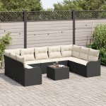 vidaXL Aiam&ouml;&ouml;bli komplekt 9-osaline koos patjadega Brown pol&uuml;rotangist | 3354536 | 8721288348074