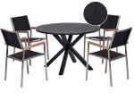 Beliani Zestaw ogrodowy dla 4 os&oacute;b MALETTO/GROSSETO Metal Black | 525685 Bel | 4255664886217