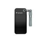 Verbatim Pocket SSD 1 TB, Externe SSD (Black/Gray, USB-C 3.2 Gen 2 (10 Gbit/s), mit Schl&uuml;sselring und Kabelhalter) | 32190 | 0023942321903