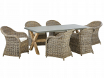 Aiatoolide komplekt 6 inimesele SUSUA/OLBIA koos patjadega helepruun betoon | 318576 Bel | 4251682280907