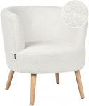 Beliani Fotel ODENZEN Boucle White | 573659 Bel | 4255664898531