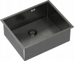 Zlewozmywak GraniteQ Quadron | ANTHONY | stalowy zlewozmywak kuchenny GRAFIT PVD | wymiary: 54 x 44 x 19 cm | 1-komorowy wpuszczany | podbudowa szafki: od 60 cm | brak | 5904310996297