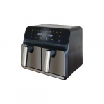 Unold Hei&szlig;luftfritteuse Doppelkammer Twin Zone (Black/edelstahl, 1.700 Watt, 2 K&ouml;rbe je 4 Liter) | 58685 | 4011689586859