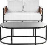 Beliani Sofa ogrodowa 2-osobowa złamana biel MONTEFALCO | 457392 Bel | 4255664862495