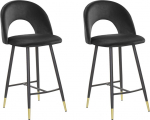 Beliani Komplekt 2 sametist baaritooli Black FALTON | 245494 | 4251682259507