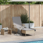 vidaXL Leżak Słoneczny Beżowy i jasnoszary Rattan PE 157 x 55 x 92 cm | 365428 | 8721012309258