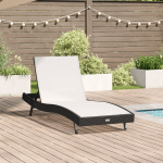 vidaXL Regulowany leżak Black | 42009978 | 8721288582485