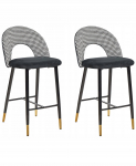 Beliani Komplekt 2 baaritooli FALTON Veluur Black/White | 403500   Bel | 4255664831590