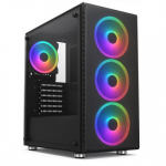 Obudowa 1stCOOL Obudowa Rainbow Mid Tower ATX AU przezroczysty panel boczny 4x 120mm Fan 650W 88+ Black | ML-RAINBOW4-RGB-650 | 8594192891772