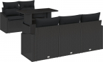 vidaXL 6-osaline aiam&ouml;&ouml;bli komplekt patjadega Black rattan | 3357656 | 8721288378590