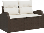 vidaXL 8-osaline aiam&ouml;&ouml;bli komplekt patjadega Brown rattan pol&uuml;ester | 3354757 | 8721288350282