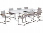 Āra mēbeļu komplekts 8 personām Beliani VALCANETTO/COSOLETO metāls Beige | 525040 Bel | 4255664886156