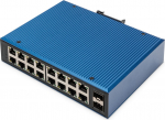 DIGITUS Switch Ind. 16-Port Gigabit+2 SFP Port Unmanag.blau | DN-651138 | 4016032486084