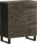 vidaXL Szafka, czarna, 60x33x75 cm, lite drewno mango | 4017687 | 8721158447807